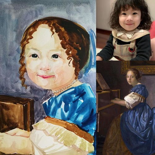 南藝青年教師薛寧創作的文藝復興版寶寶肖像讓人找到穿越的樂趣